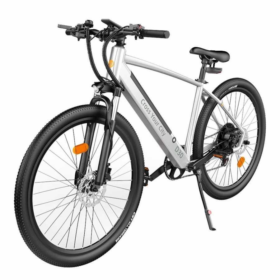 E-Bikes, Scooters & Wheels * | Ado D30C Electric Power Assist Bicycle 36V 10.4Ah Battery 250W Motor 27.5 Inch Tire 25Km/H Max Speed 90Km Mileage Shimano 9-Speed Gear Dual Hydraulic Disc Brakes White