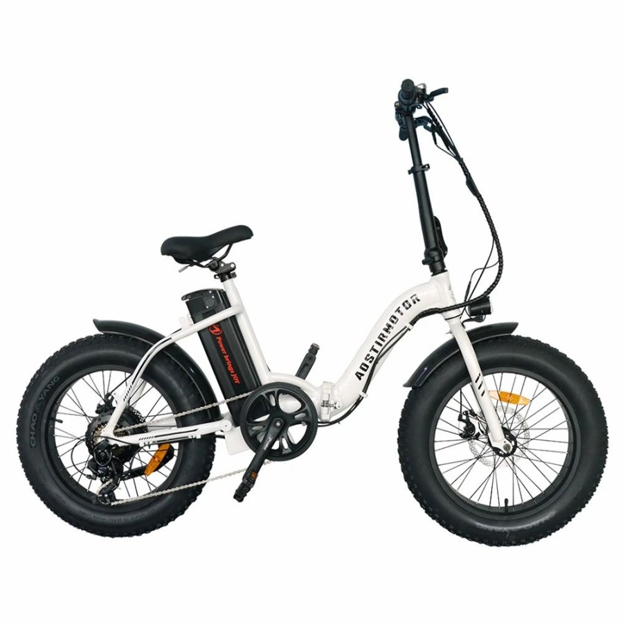 E-Bikes, Scooters & Wheels * | Aostirmotor G20 Folding Electric Bike 500W Motor 36V Removable 13Ah Battery 20*4.0" Fat Tire 5-Speed Boost White