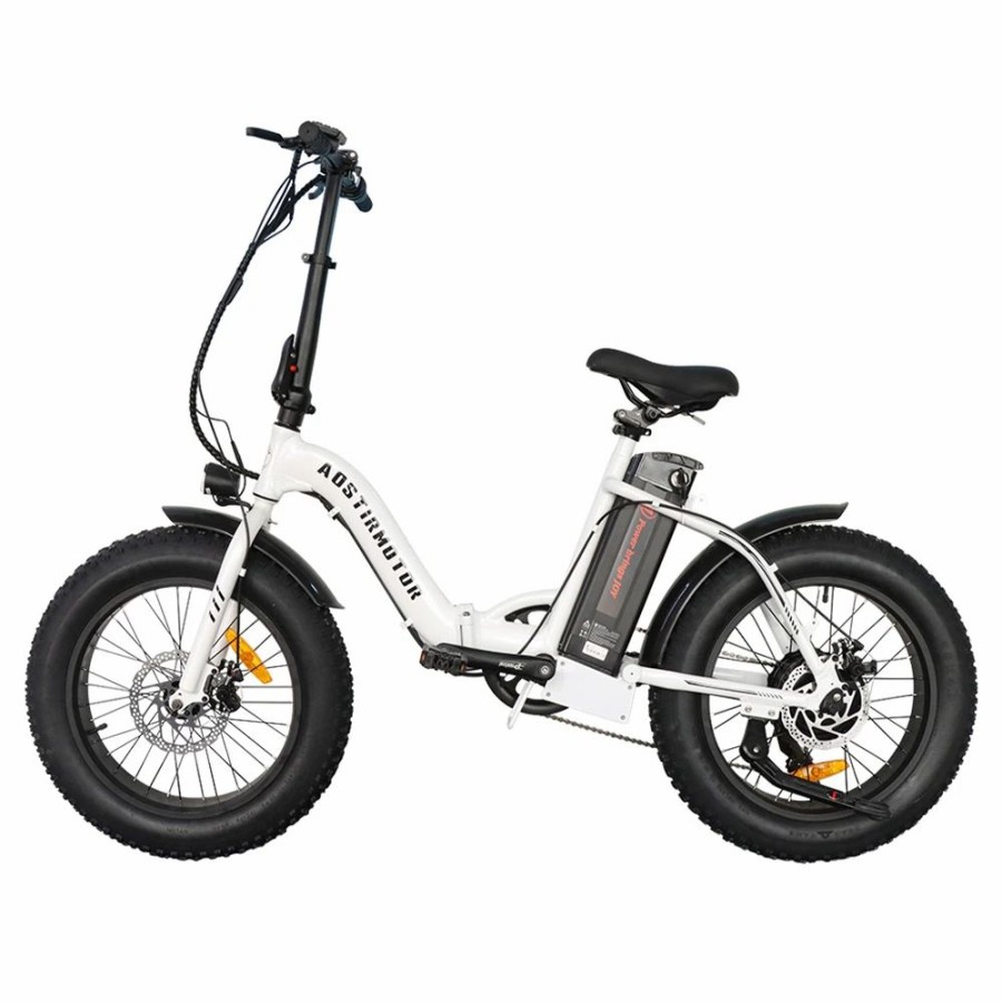 E-Bikes, Scooters & Wheels * | Aostirmotor G20 Folding Electric Bike 500W Motor 36V Removable 13Ah Battery 20*4.0" Fat Tire 5-Speed Boost White