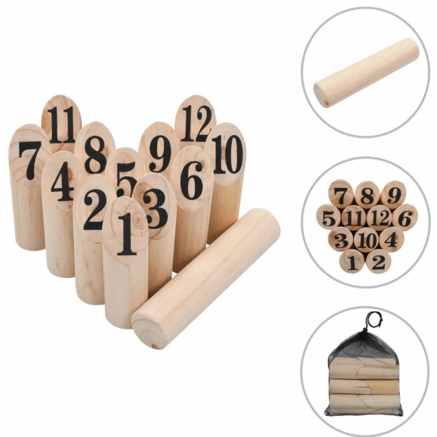 Other Outdoor Gear * | Number Kubb Game Set Wood