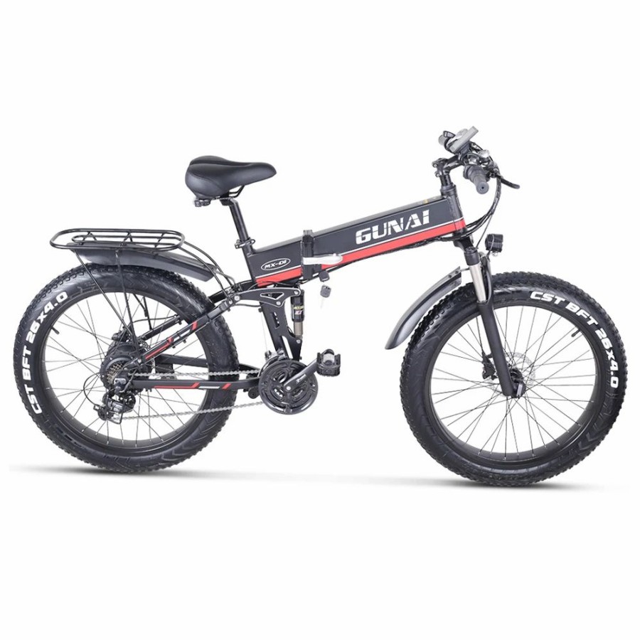 E-Bikes, Scooters & Wheels * | Gunai Mx01 1000W 48V 12.8Ah 26" Electric Bicycle 40Km/H Max Speed 40-50Km Mileage Range 150Kg Max Load Red