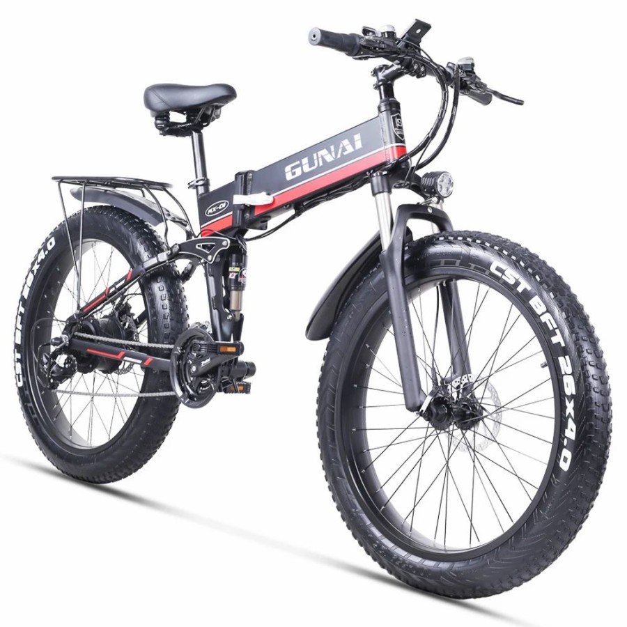 E-Bikes, Scooters & Wheels * | Gunai Mx01 1000W 48V 12.8Ah 26" Electric Bicycle 40Km/H Max Speed 40-50Km Mileage Range 150Kg Max Load Red