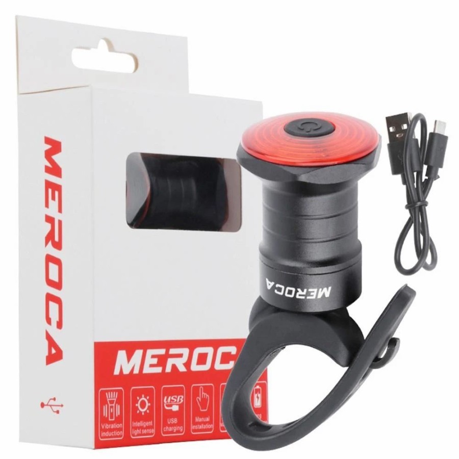 Cycling * | Meroca Wr15 Smart Bike Tail Light Brake Sensing Bicycle Rear Flashlight With 500Mah Battery 7 Light Modes For Seatpost