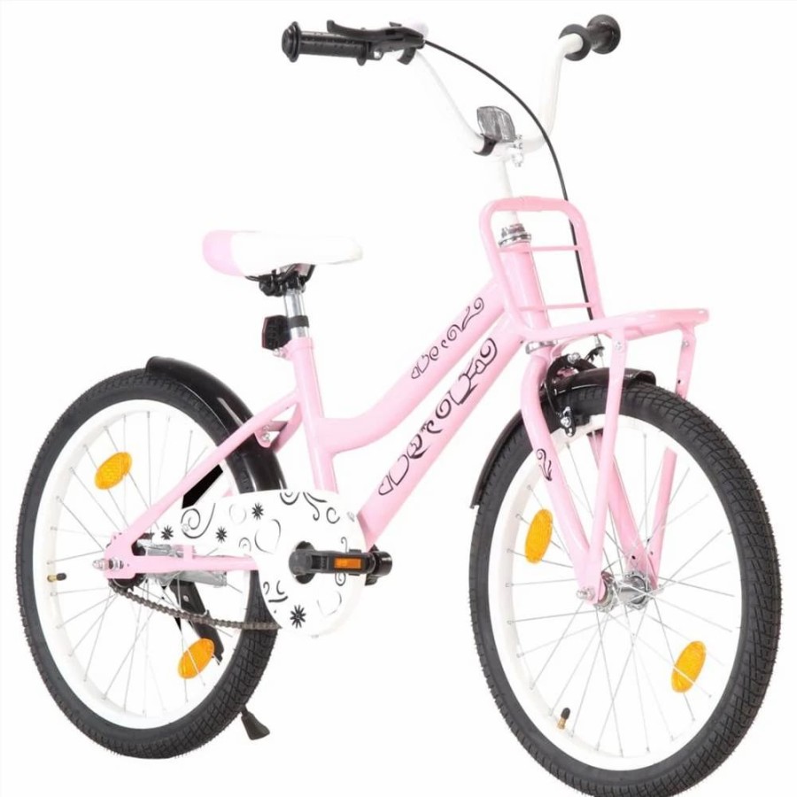 E-Bikes, Scooters & Wheels * | Kids Bike With Front Carrier 20 Inch Pink And Black