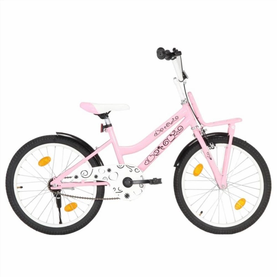 E-Bikes, Scooters & Wheels * | Kids Bike With Front Carrier 20 Inch Pink And Black