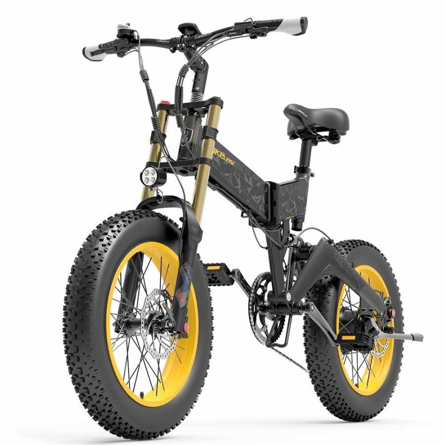 E-Bikes, Scooters & Wheels * | Lankeleisi X3000 Plus Folding Electric Mountain Bike Big Fork 20*4.0 Inch Fat Tires 48V 1000W Motor 17.5Ah Battery 43Km/H Max Speed Shimano 7-Speed Gear Ip54 Waterproof Black & Grey