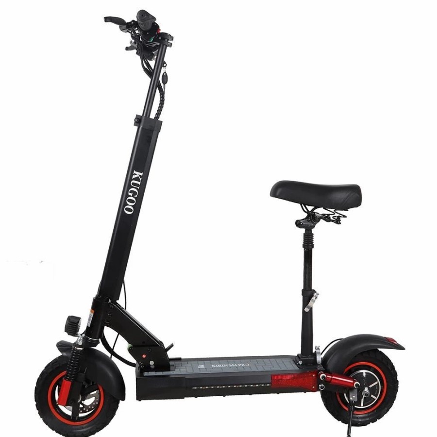 E-Bikes, Scooters & Wheels * | Kugookirin M4 Pro Foldable Electric Scooter Upgraded Version 10 Inch Off-Road Tyre 500W Brushless Motor 48V 18Ah Battery 3 Speed Modes Dual Disc Brake Max Speed 45Km/H Led Display 70Km Long Range With Seat Removable Saddle Black