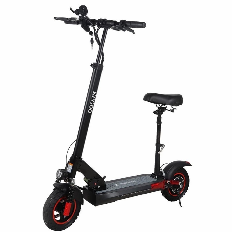 E-Bikes, Scooters & Wheels * | Kugookirin M4 Pro Foldable Electric Scooter Upgraded Version 10 Inch Off-Road Tyre 500W Brushless Motor 48V 18Ah Battery 3 Speed Modes Dual Disc Brake Max Speed 45Km/H Led Display 70Km Long Range With Seat Removable Saddle Black