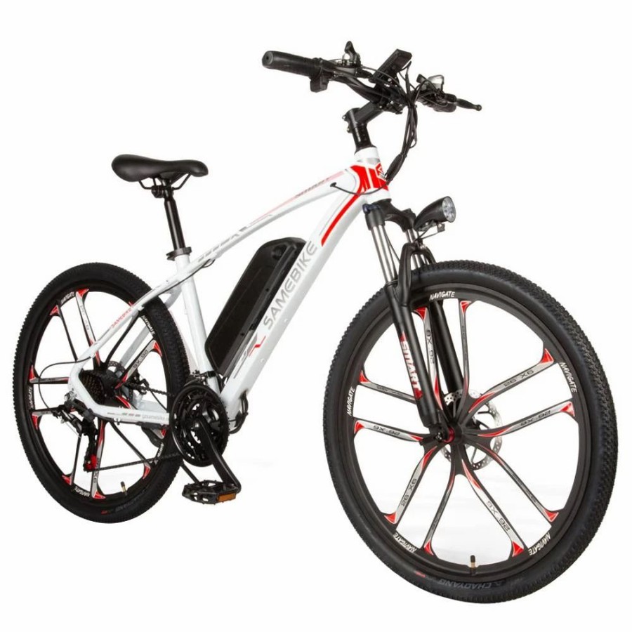 E-Bikes, Scooters & Wheels * | Samebike My-Sm26 8Ah 350W 48V 26Inch Electric Bike 30Km/H Top Speed 80Km Mileage Range Max Load 150Kg White