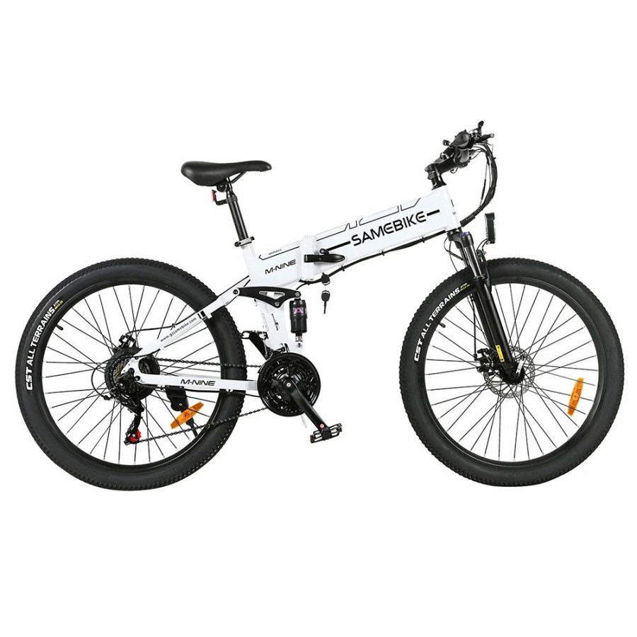 E-Bikes, Scooters & Wheels * | Samebike Lo26-Ii Foldable Mountain Electric Bike 750W Motor 48V 10Ah Battery 60-80 Km Range 35Km/H Max Speed White