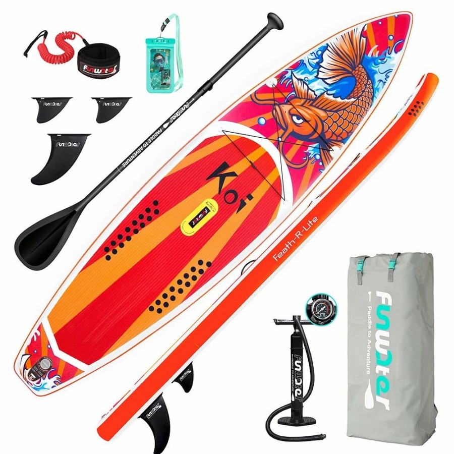 Exercise * | Funwater Racing Roard Koi 350X84X15Cm Inflatable Stand Up Paddling Board Maximum Load 150Kg With Accessories