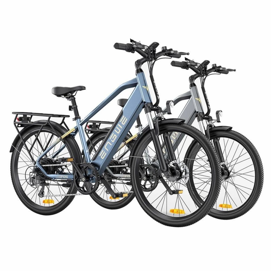 E-Bikes, Scooters & Wheels * | Engwe P26 Mountain E-Bike 26 Inch Tire 36V 250W Motor 25Km/H Max Speed 17Ah Battery 100Km Range Shimano 7-Speed Gear Front Suspension Electric Bike Grey