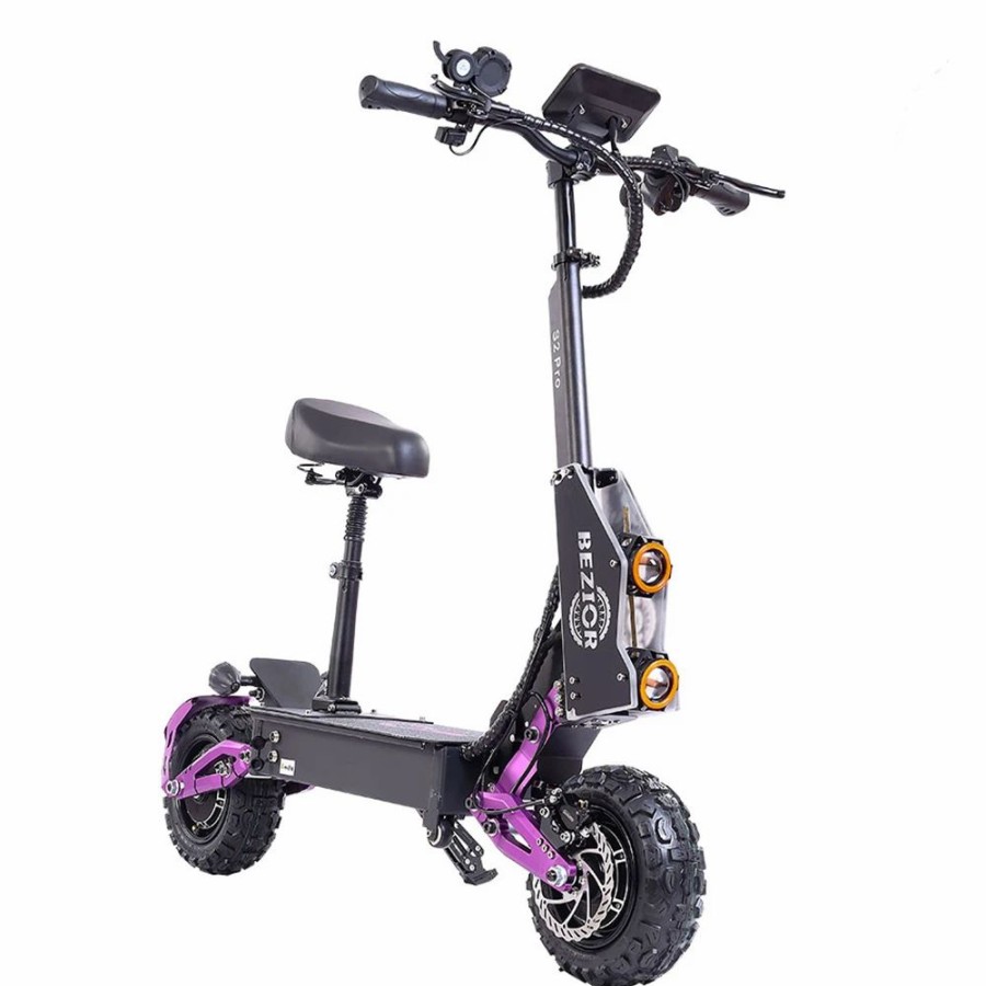 E-Bikes, Scooters & Wheels * | Bezior S2 Pro Electric Off-Road Scooter 11 Inch Wheel 1200W*2 Dual Motor 48V 23Ah Battery 65Km/H Max Speed 120Kg Load Double Large Screen Dual Oil Brake Adjustable Height Dual Charging Ports