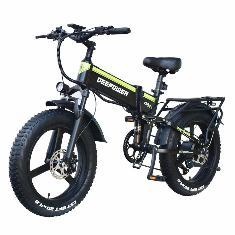 E-Bikes, Scooters & Wheels * | Deepower H20 Pro (Gr20) Electric Bike 20*4.0 Inch Fat Tire 48V 1000W Motor 51Km/H Max Load 17.5Ah Battery Shimano 7 Speed Gear 150Kg Load