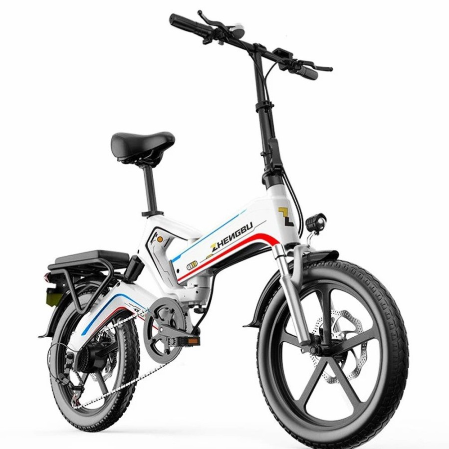 E-Bikes, Scooters & Wheels * | Zhengbu 20 K6S Electric Bike 500W Motor Shimano 7-Speed 48V 10Ah Battery Commuter Folding Electric Bike White