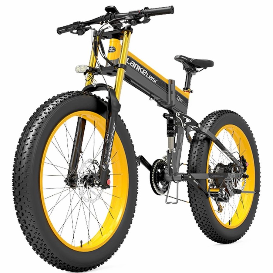 E-Bikes, Scooters & Wheels * | Lankeleisi T750 Plus Big Fork Electric Bike 26*4.0 Inch Fat Tire 1000W Motor 40Km/H Max Speed 48V 17.5Ah Battery 100Km Range Shimano 27-Speed 180Kg Max Load Yellow