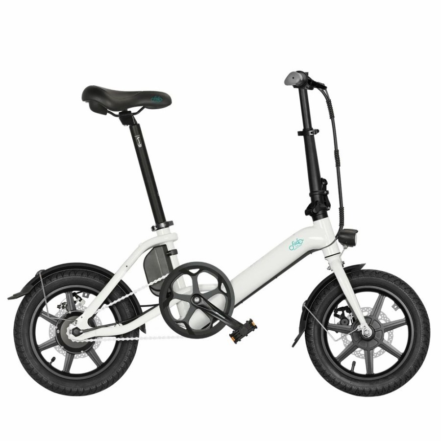 E-Bikes, Scooters & Wheels * | Fiido D3 Pro Folding Electric Moped Bike 14 Inch City Bicycle Commuter Bike Max 25Km/H Three Riding Modes 7.5Ah Lithium Battery Aluminium Alloy Body White