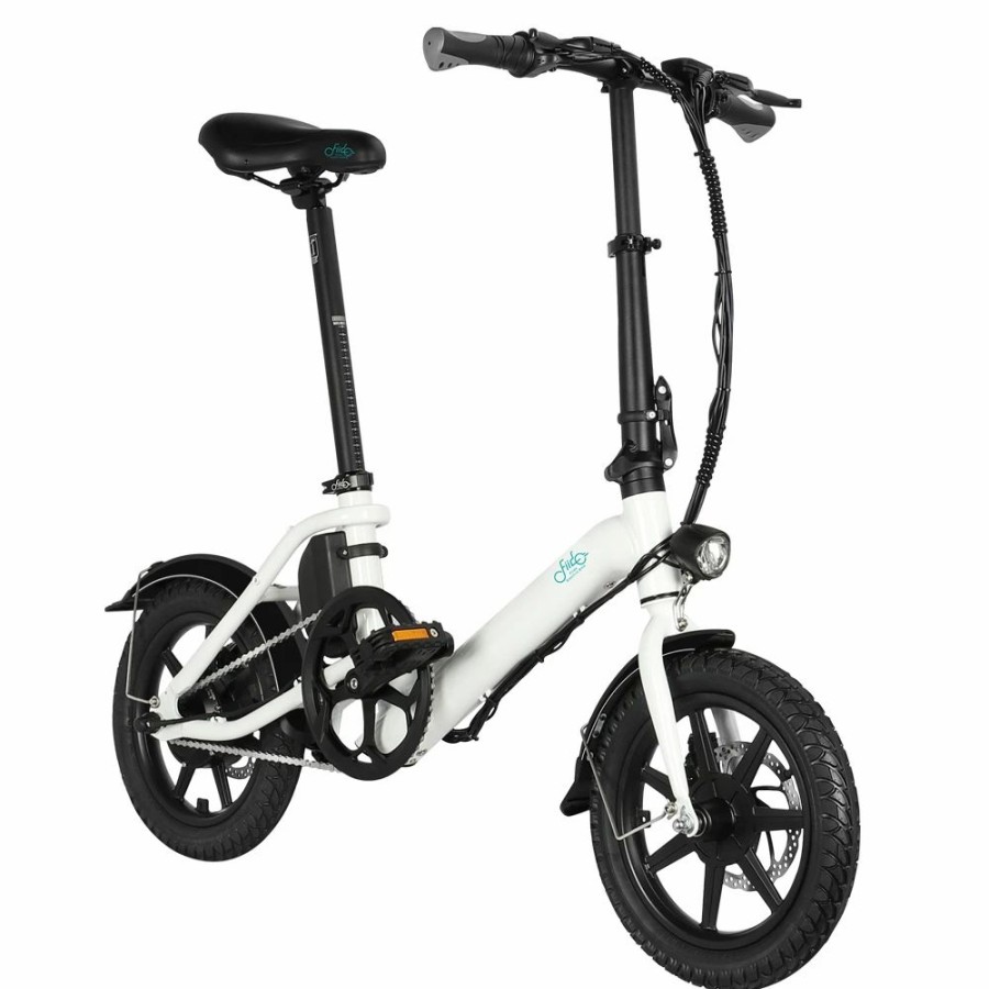 E-Bikes, Scooters & Wheels * | Fiido D3 Pro Folding Electric Moped Bike 14 Inch City Bicycle Commuter Bike Max 25Km/H Three Riding Modes 7.5Ah Lithium Battery Aluminium Alloy Body White