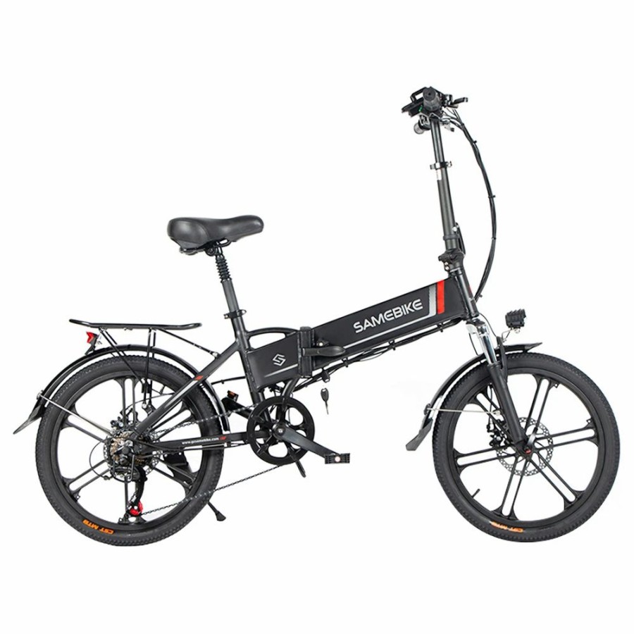 E-Bikes, Scooters & Wheels * | Samebike 20Lvxd30-Ii Folding Electric Moped Bike 20" Tire 48V 350W Motor 10Ah Battery 30Km/H Max Speed Black