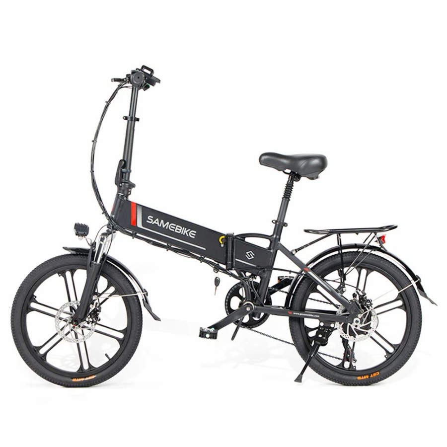 E-Bikes, Scooters & Wheels * | Samebike 20Lvxd30-Ii Folding Electric Moped Bike 20" Tire 48V 350W Motor 10Ah Battery 30Km/H Max Speed Black