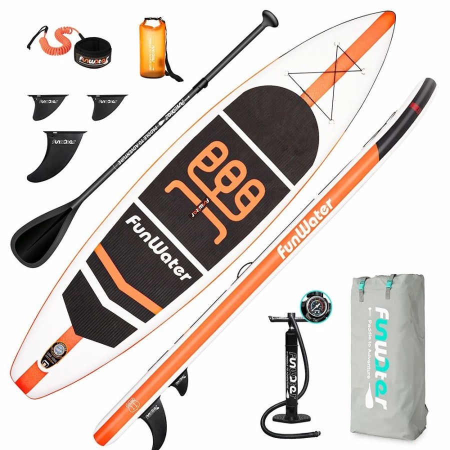 Exercise * | Funwater Cruise Supfw03A Inflatable Stand Up Paddle Board 335X84X15Cm Ultra-Light For All Levels With 10L Dry Bag Travel Backpack