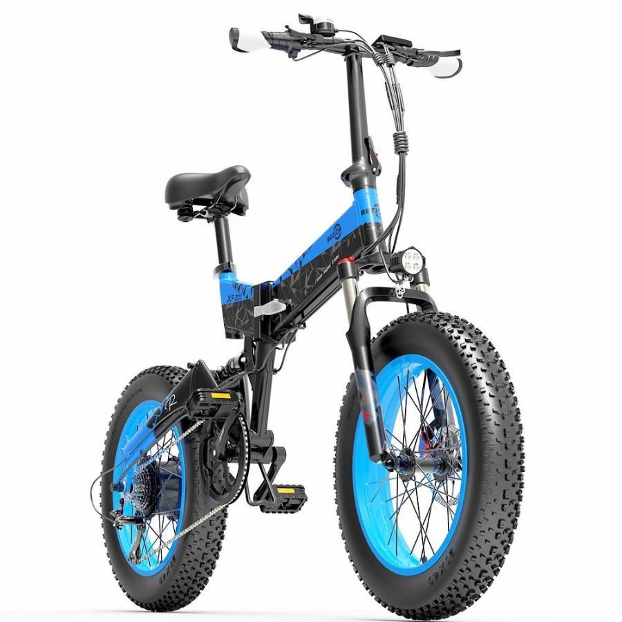 E-Bikes, Scooters & Wheels * | Bezior Xf200 Folding Electric Bike 48V 15Ah Battery 1000W Motor 20 4.0 Inch Fat Tire Aluminum Alloy Frame Shimano 7-Speed Shift Max Speed 40Km/H 130Km Power-Assisted Mileage Range Lcd Display Ip54 Waterproof Black Blue