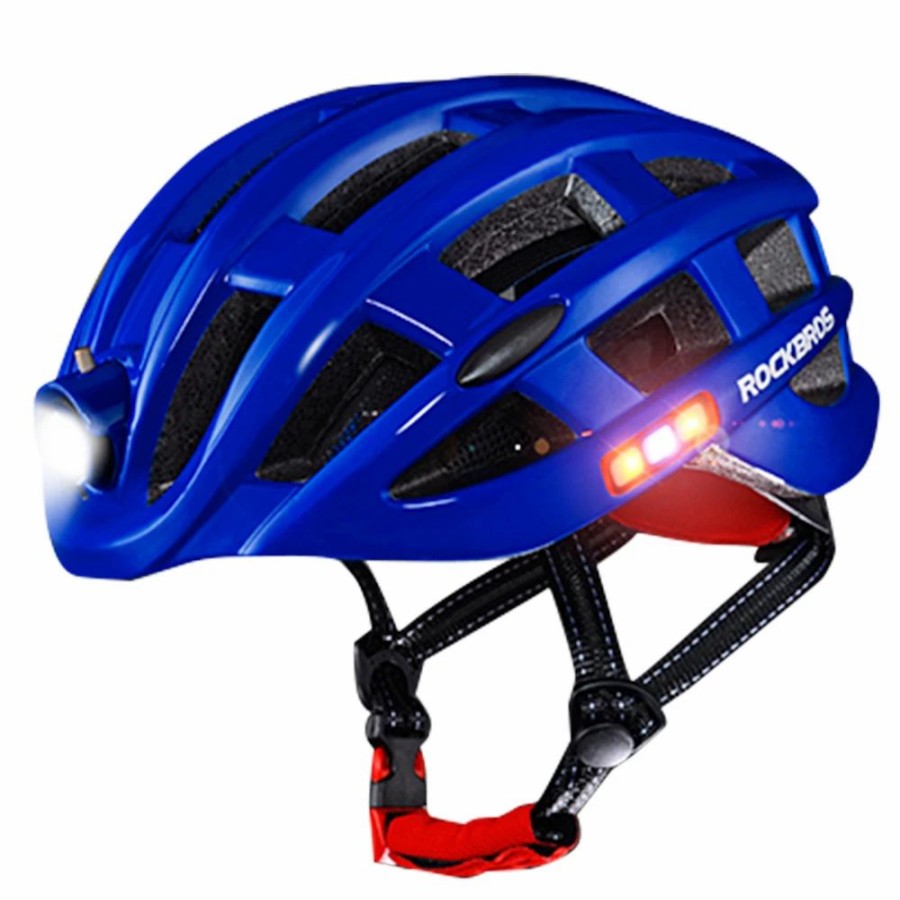 Cycling * | Rockbros Zn1001 Light Cycling Helmet Bike Ultralight Helmet Integrally-Molded Mountain Road Helmet Unisex 57-62Cm Blue