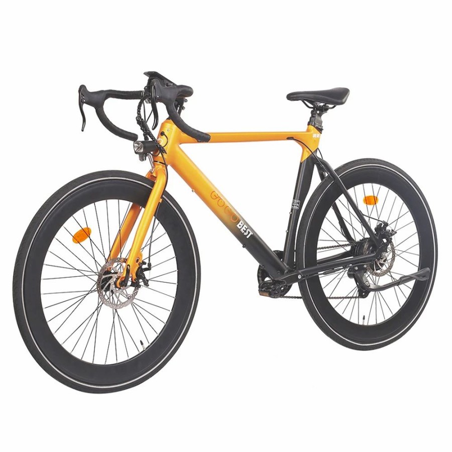 E-Bikes, Scooters & Wheels * | Gogobest R2 Electric City Road Bike 700C*32C Tires 36V 250W Motor 32Km/H Max Speed 36V 9.6Ah Battery For 60-80Km Range 100Kg Load Shimano 7-Speed Gears Orange