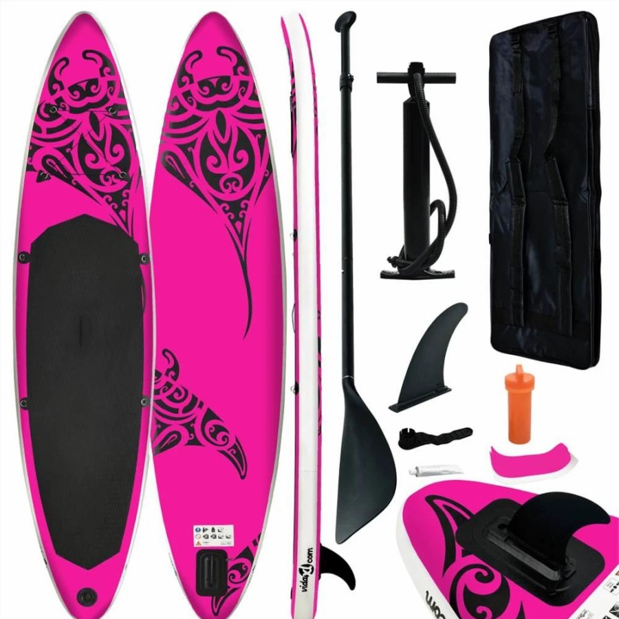 Exercise * | Inflatable Stand Up Paddleboard Set 366X76X15 Cm Pink