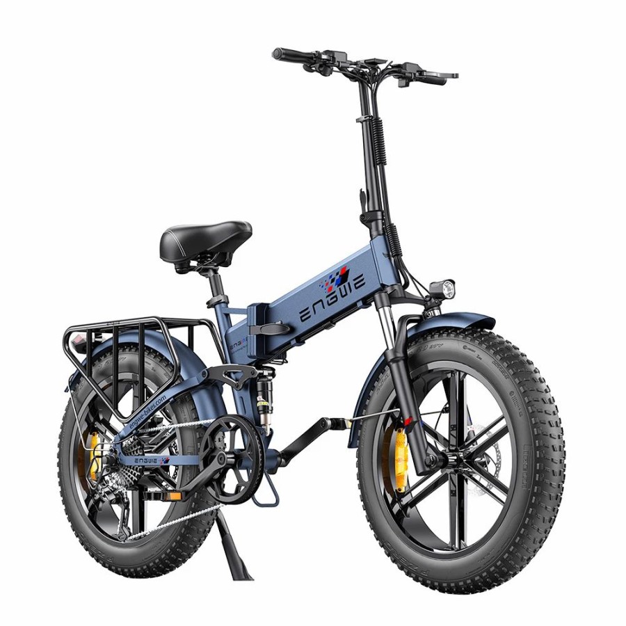 E-Bikes, Scooters & Wheels * | Engwe Engine Pro Folding Electric Bicycle 20*4" Fat Tire 750W Brushless Motor 48V 16Ah Battery 45Km/H Max Speed Blue