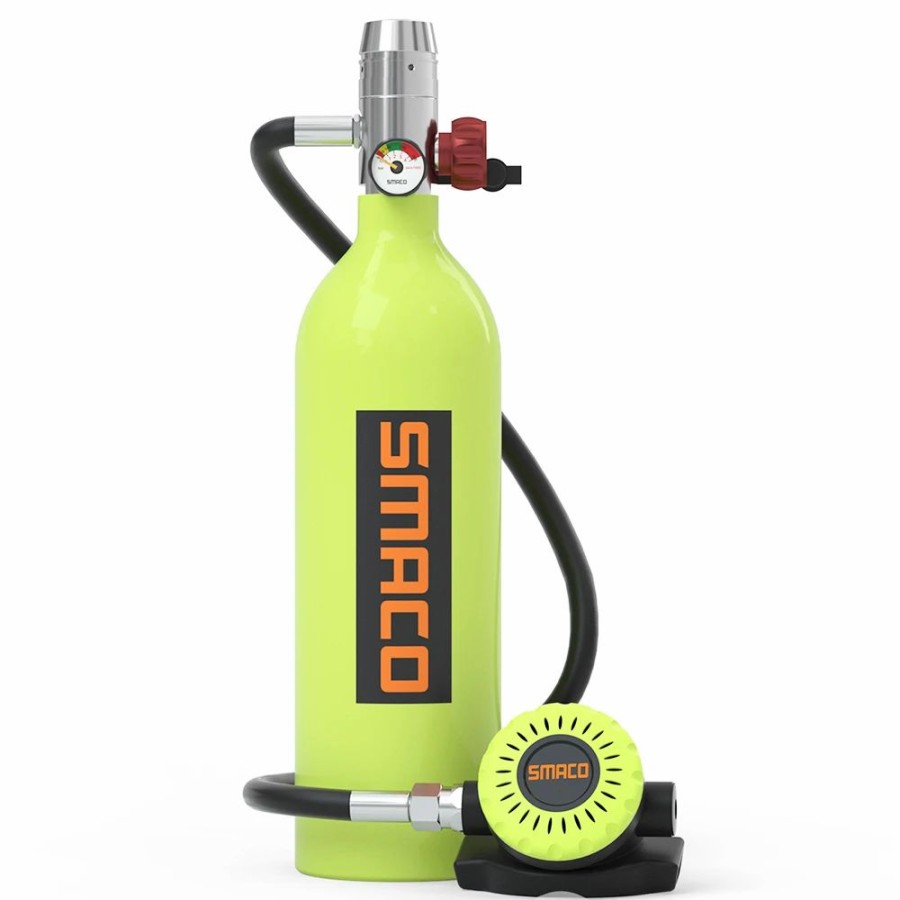 Exercise * | Smaco S400 1L Mini Scuba Diving Tank With Dot Certified 15-20 Minutes Using Time 1L Portable Bag Green