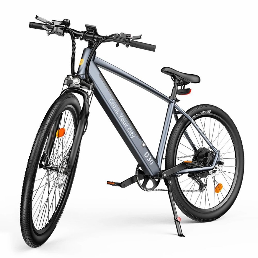 E-Bikes, Scooters & Wheels * | Ado D30C Electric Power Assist Bicycle 36V 10.4Ah Battery 250W Motor 27.5 Inch Tire 25Km/H Max Speed 90Km Mileage Shimano 9-Speed Gear Dual Hydraulic Disc Brakes Gray