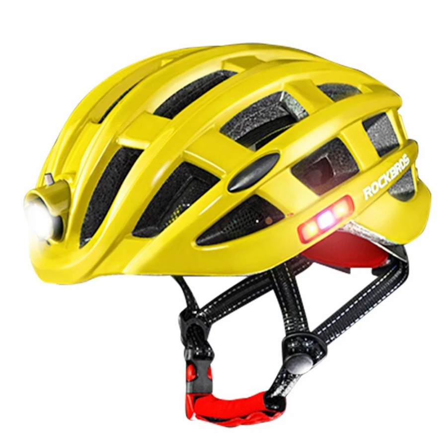 Cycling * | Rockbros Zn1001 Light Cycling Helmet Bike Ultralight Helmet Integrally-Molded Mountain Road Helmet Unisex 57-62Cm Yellow