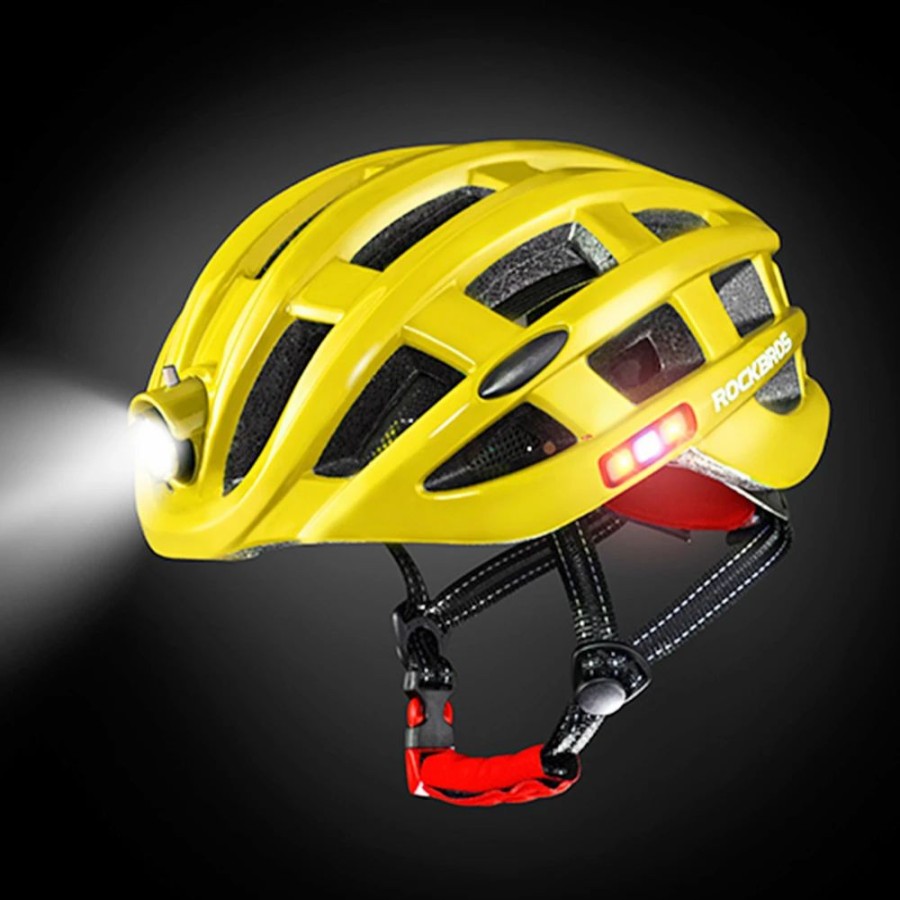 Cycling * | Rockbros Zn1001 Light Cycling Helmet Bike Ultralight Helmet Integrally-Molded Mountain Road Helmet Unisex 57-62Cm Yellow