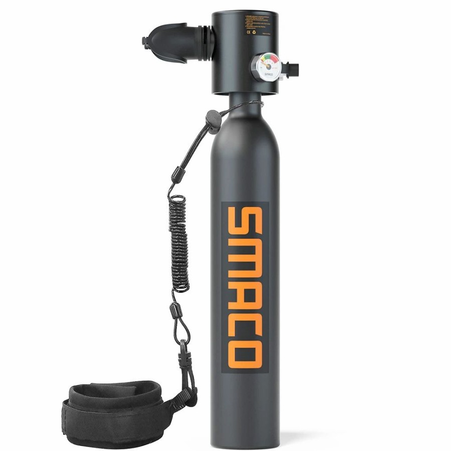 Exercise * | Smaco S300-B3 0.5L Mini Scuba Diving Tank 5-7 Minutes Using Time With Hand Pump Black