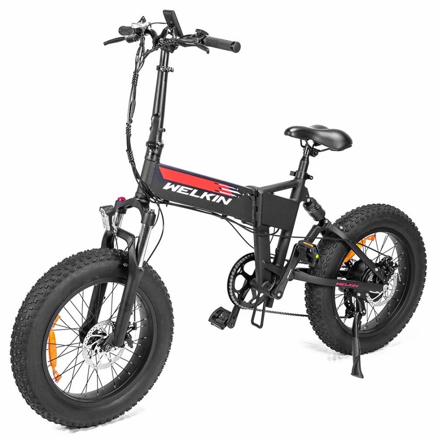 E-Bikes, Scooters & Wheels * | Welkin Wkes001 Electric Bicycle Snow Bike 500W Brushless Motor 48V 10.4Ah Battery 20" Tires Shimano 7 Speed Black