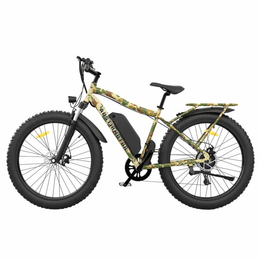 E-Bikes, Scooters & Wheels * | Aostirmotor S07-E Electric Bike 26*4.0" Fat Tire 48V 13Ah Battery 750W Motor 7 Speed Shimano Gear Desert Camo