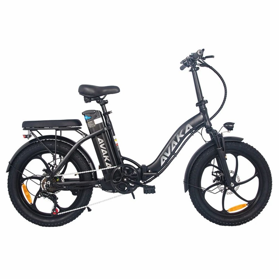 E-Bikes, Scooters & Wheels * | Avaka Bz20 Plus Electric Bike Foldable 20*3.0 Inch Fat Tires 500W Brushless Motor 25Km/H Max Speed 48V 15Ah Battery 100Km Range 120Kg Max Load Dual Disc Brake Shimano 7-Speed Gear Ip54 Waterproof Lcd Display- It Wheel Black