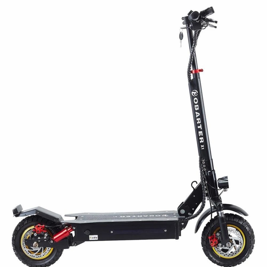 E-Bikes, Scooters & Wheels * | Obarter X1 Folding Electric Sport Scooter 10 Off-Road Tire 500W Brushless Motor 48V 20Ah Battery Bms 3 Speed Modes Dual Disc Brake Max Speed 55Km/H Led Display 40-50Km Long Range Black