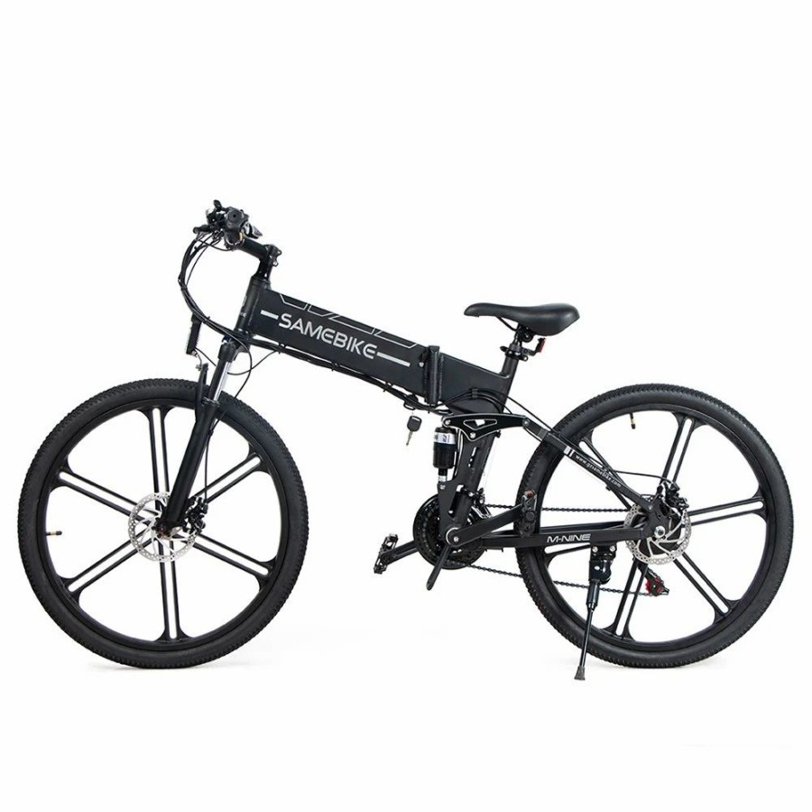 E-Bikes, Scooters & Wheels * | Samebike Lo26-Ii Portable Folding Smart Electric Moped Bike 500W Motor Max 35Km/H 26 Inch Tire Black