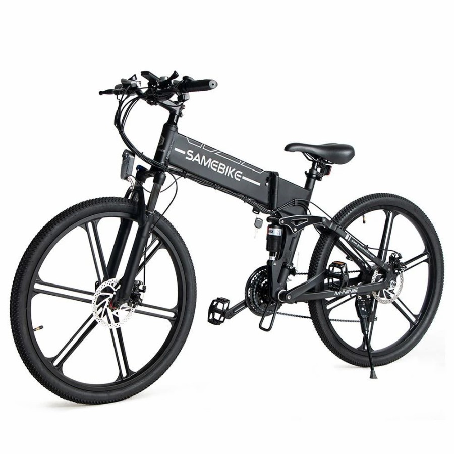 E-Bikes, Scooters & Wheels * | Samebike Lo26-Ii Portable Folding Smart Electric Moped Bike 500W Motor Max 35Km/H 26 Inch Tire Black