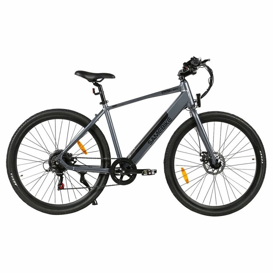 E-Bikes, Scooters & Wheels * | Samebike Xwp10 Electric Bike 700*45C Kenda Tires 350W Motor 32Km/H Max Speed 36V 10.4Ah Battery For 40-80Km Range Dual Disc Brakes Shimano 7-Speed Gear App Control Gray