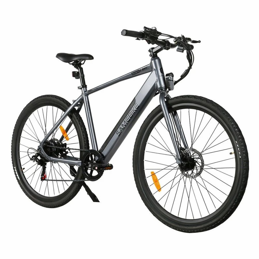 E-Bikes, Scooters & Wheels * | Samebike Xwp10 Electric Bike 700*45C Kenda Tires 350W Motor 32Km/H Max Speed 36V 10.4Ah Battery For 40-80Km Range Dual Disc Brakes Shimano 7-Speed Gear App Control Gray