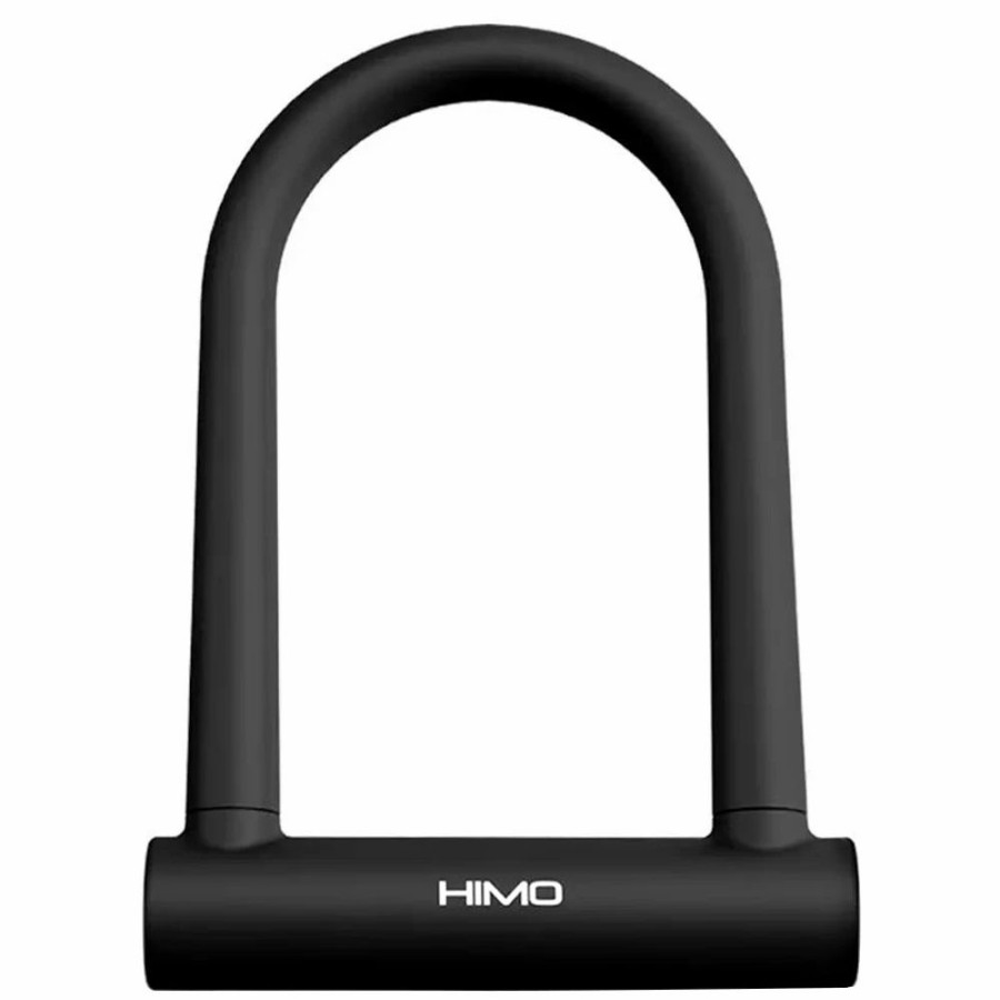 Cycling * | Himo Portable Dual-Open U-Shaped Lock Solid Core Lock Body Silicone Sheath For Bicycle Motorcycle Security Anti-Theft Black