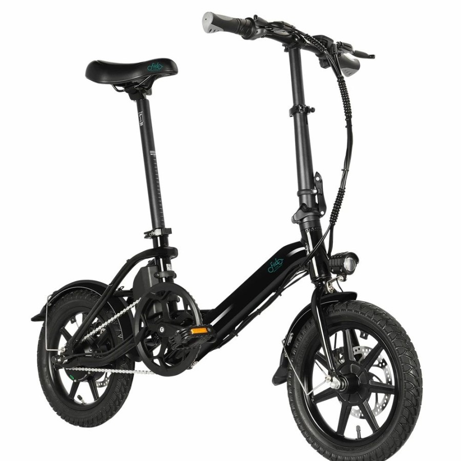 E-Bikes, Scooters & Wheels * | Fiido D3 Pro Folding Electric Moped Bike 14 Inch City Bicycle Commuter Bike Max 25Km/H Three Riding Modes 7.5Ah Lithium Battery Aluminium Alloy Body Black