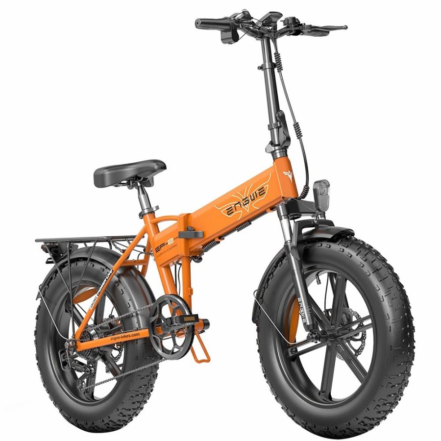 E-Bikes, Scooters & Wheels * | Engwe Ep-2 Pro Folding Electric Bike 2022 Version 20 Inch Fat Tire 750W Motor 13Ah Battery 35Km/H Max Speed 100Km Range Mountain Beach Snow Bicycle Dual Disc Brake Orange