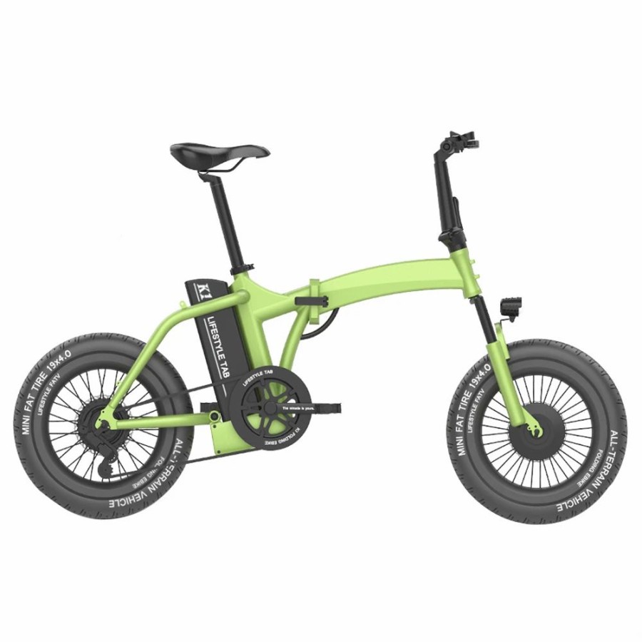 E-Bikes, Scooters & Wheels * | Cmsbike K1 Fatv All-Terrain 19" Fat Tire Electric Folding Bike Dual-Drive 350W*2 Brushless Motors 48V 14Ah Battery-Green