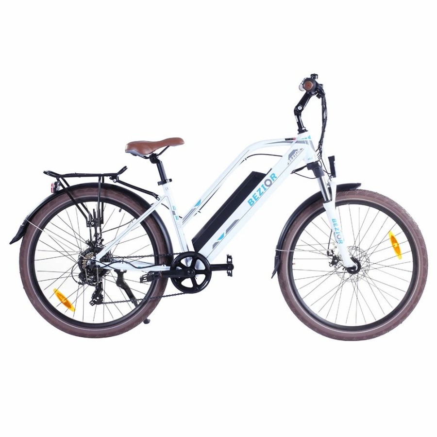 E-Bikes, Scooters & Wheels * | Bezior M2 Pro Electric Moped Bike 500W Motor 100Km Range 12.5Ah Battery 26*2.125" Wheels 25Km/H Max Speed White