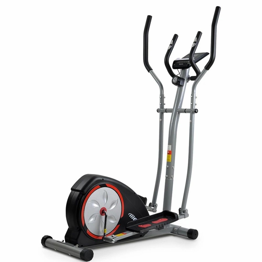 Exercise * | Merax Cross Portable Trainer Elliptical With Lcd Display Equipment Stand For Home Exercises 8 Levels Silver