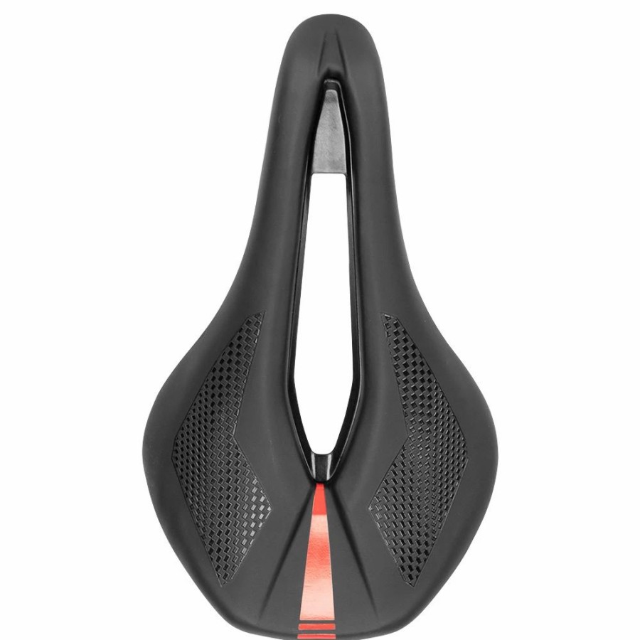 Cycling * | Oolactive Bike Saddle Bicycle Seat Black & Red